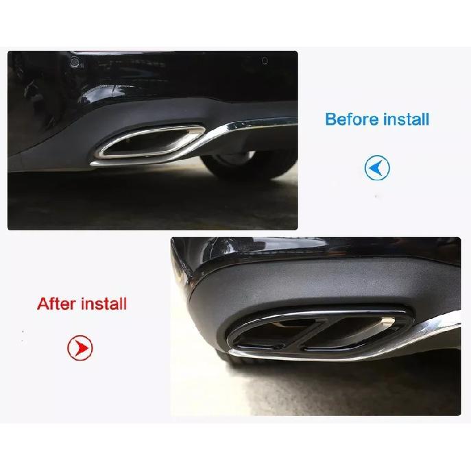 Black Exhaust Tip Muffler Pipe Cover For A Class W176 B Class w246 for Mercedes Benz W212 W213 W205 X253 C180 C200 Tail Pipe