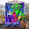 Garten of Banban Flannel Blanket, Personalized Custom Name Text, Soft Warm Plush Throw Blanket For Gift