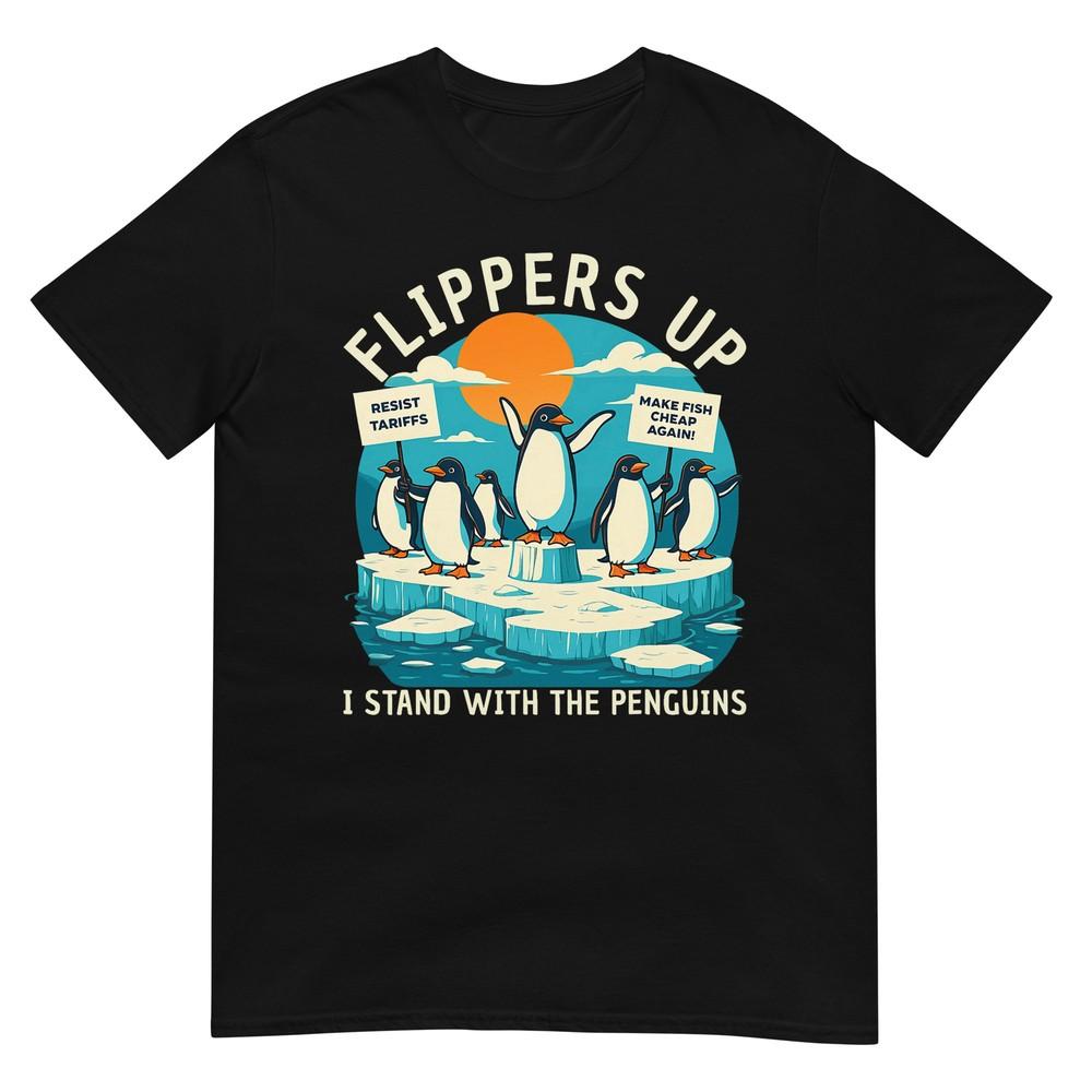 Funny Resist Penguins Protest Against Tariffs TShirt