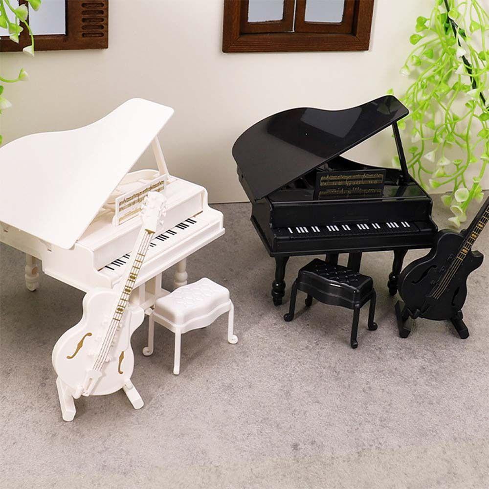 1/12 Scale Grand Piano Furniture Simulation Musical Instruments Props Dolls House