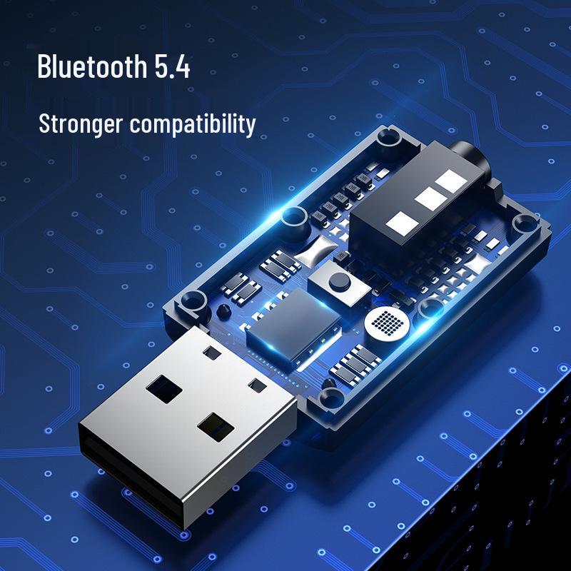 Новый аудиоадаптер 4-в-1 с Bluetooth 5.4, передатчик и приемник, для автомобилей с функцией вызова.