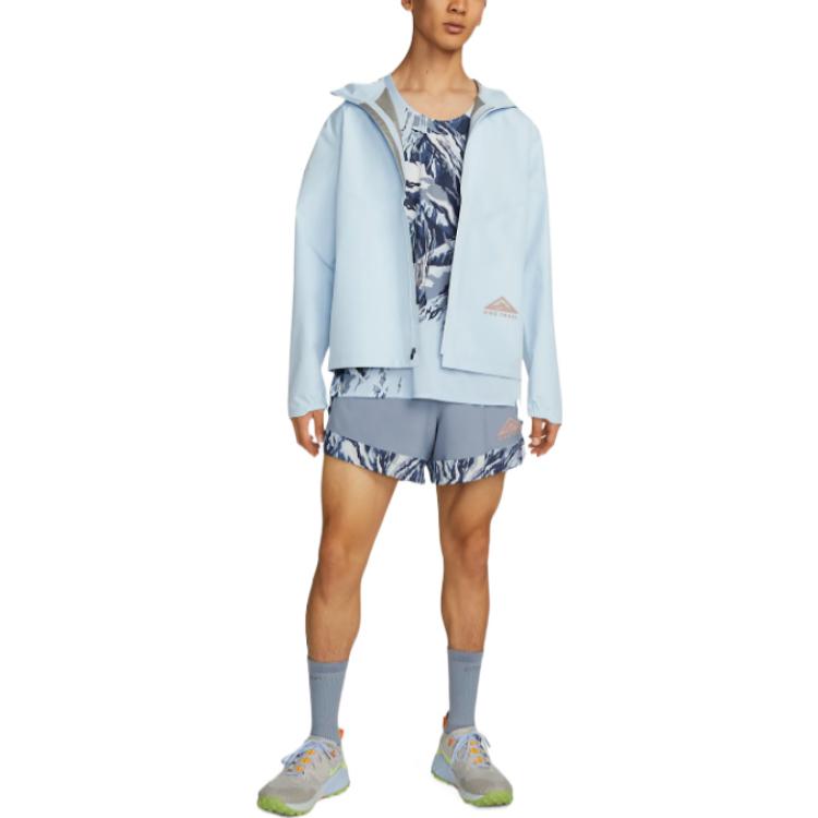 Nike Мужская однотонная куртка Gore-Tex с длинными рукавами и капюшоном, синяя DM4660-441