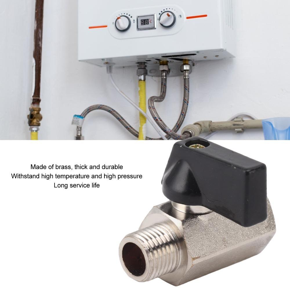 2PCS Silver Brass Gas Valve Brass Fuel Gas Valve Durable Pipe Shut Off Valve  Line Adjustment