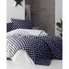 Parure de lit - 1 housse de couette 220 x 240 cm + 2 taies d'oreiller 60 x 60 cm - 100% coton renforcé - Bleu
