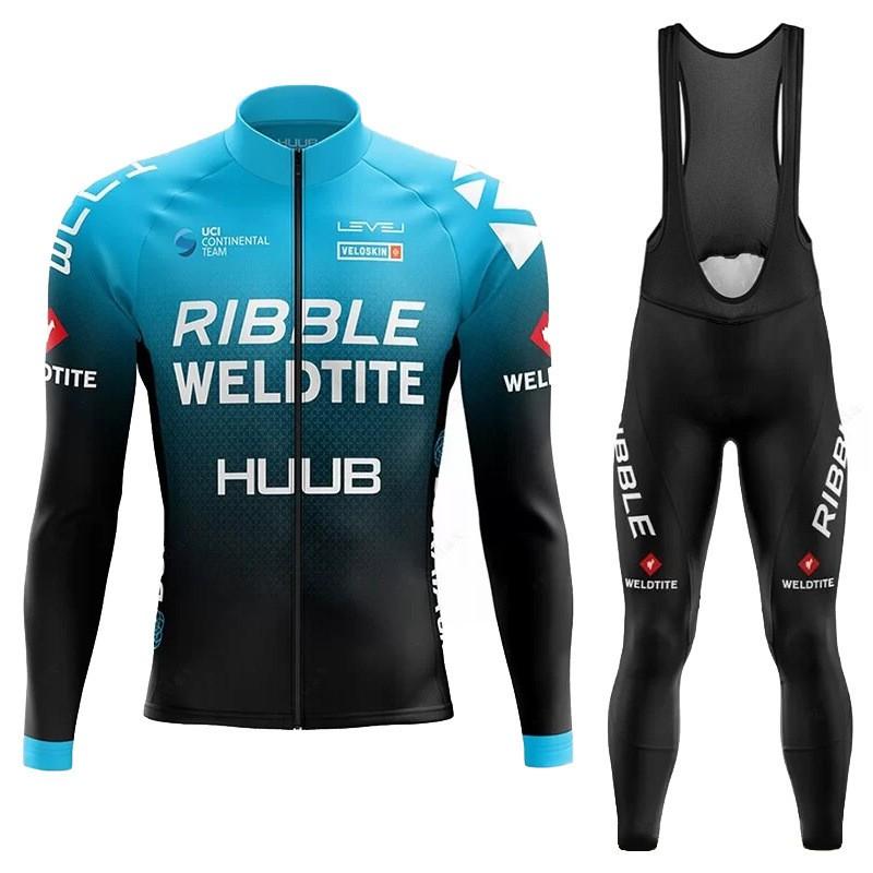 HUUB Mens Womens Long Sleeve Cycling Jersey Set Milk Fabric Moisture Wicking Bike Wear