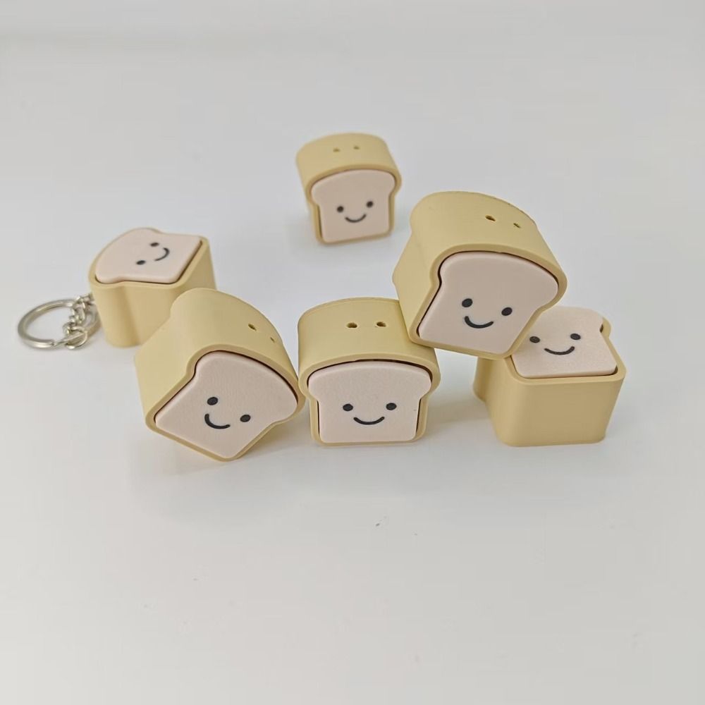 Finger Press Toast Keyboard Clicker Sensory Toy Finger Clicker Toy Bread Fidget Keychain  ADHD ASMR