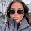 Защита UV400 Овальные солнцезащитные очки с небольшой металлической оправой Очки в стиле ретро Y2K для женщин и мужчин