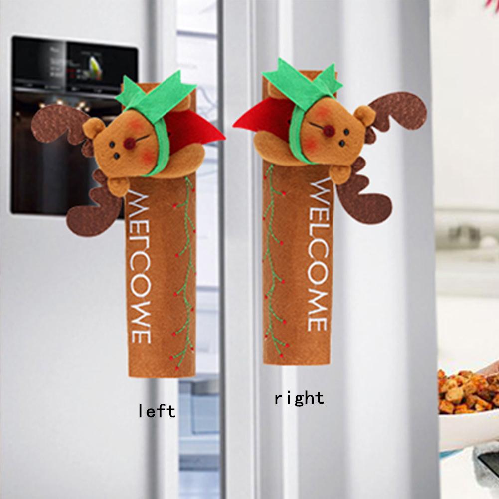 Fridge Handle Covers Microwave Oven Dishwasher Door Handle Cover Xmas Christmas Party Decoration