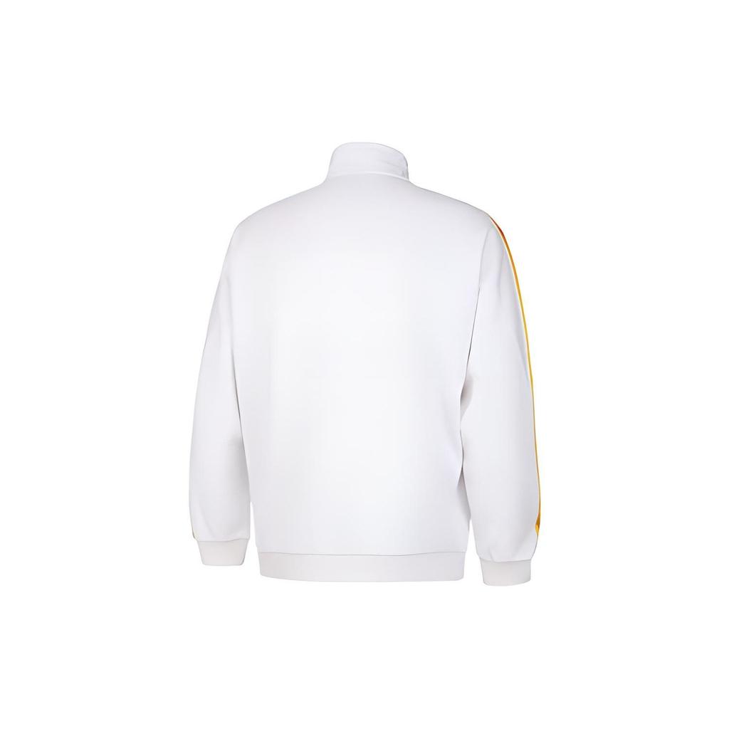 Li Ning Sports Lifestyle Series однотонная свободная куртка с длинным рукавом на молнии и воротником-стойкой, мужская куртка белого цвета AWDRD27