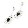 Les Trésors De Lily [I8890] - Flora 'Jet Black Goddess' Silver Earrings