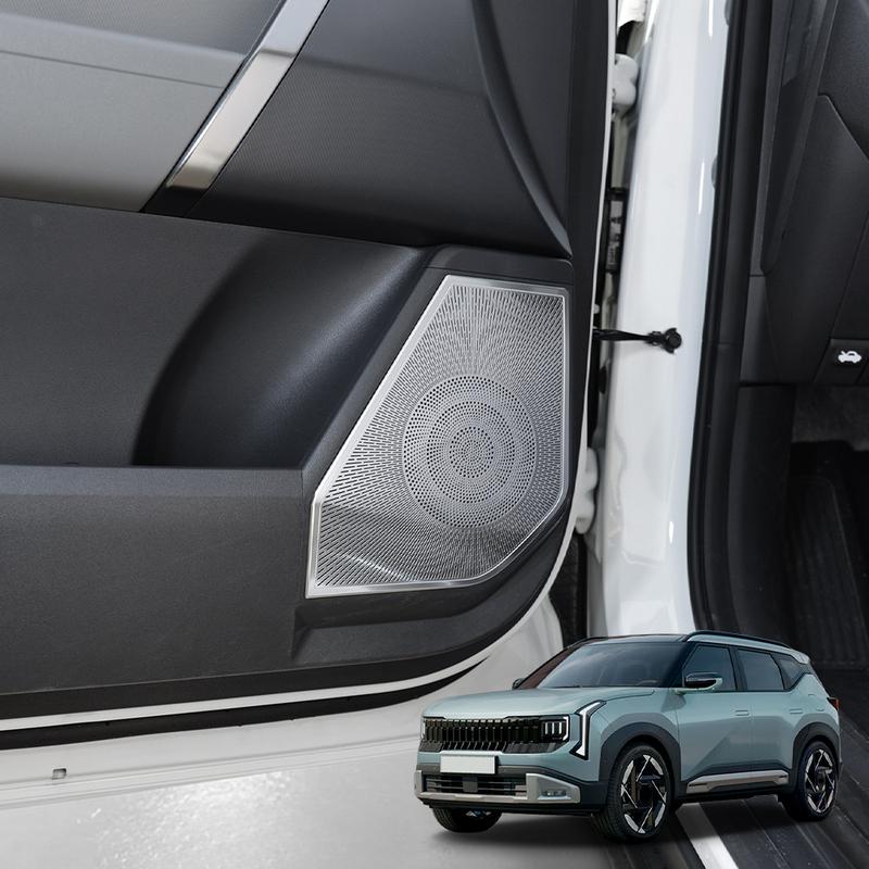 For KIA SELTOS SP3 2026 2027 LHD Stainless Steel Door Tweeter Protective Cover Third Row Speaker Trim Car Interior Tuning Parts