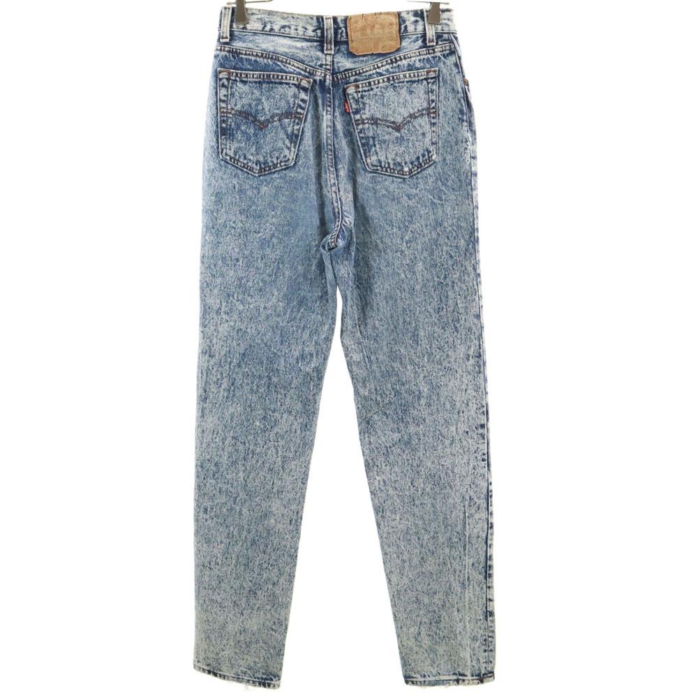 Levi's 80-е Сделано в США Старые химические Зауженные джинсы 11 Голубые джинсы Женские Б/У