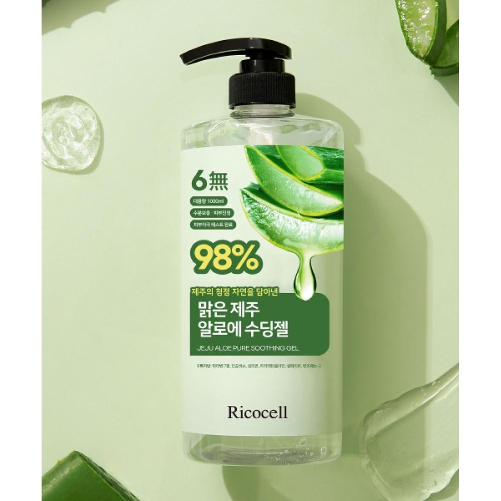 Ricocell Ricocell Hypoallergenic Clear Jeju Aloe 98 Soothing Gel Soothing + Moisture Care 1000ml 2