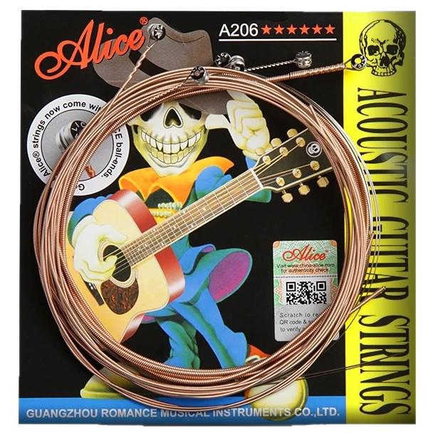 Струны для акустической гитары Alice A206SL Folk, полный комплект 123456 (011-052) для начинающих