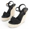 Women  High Heel Dress Shoes Summer Weave Solid Platform Wedges Open Toe Sandals Fashion  Shoes