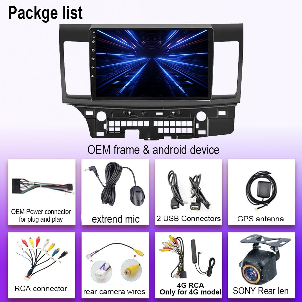 Android 14 автомобильный DVD для Mitsubishi Lancer 10 CY 2007-2017 стерео головное устройство сенсорный экран GPS 4G мультимедийный проигрыватель без 2din DVD 7862
