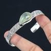 Daughters Day Deal 925 Silver Pear Natural Moss Prehnite Mother Bangle Bracelet