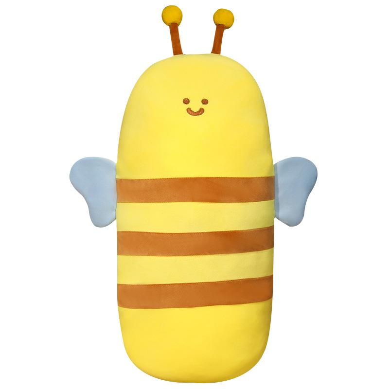 Cute Cute Bee Long Throw Pillow Plush Toy Doll Little Bee Doll Children Accompany Soothing Doll