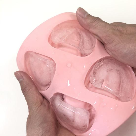 Силиконовая форма для льда DIY Забавный подарок Розовая 4 отверстия в форме зубов Поддон для приготовления льда Кухонные принадлежности