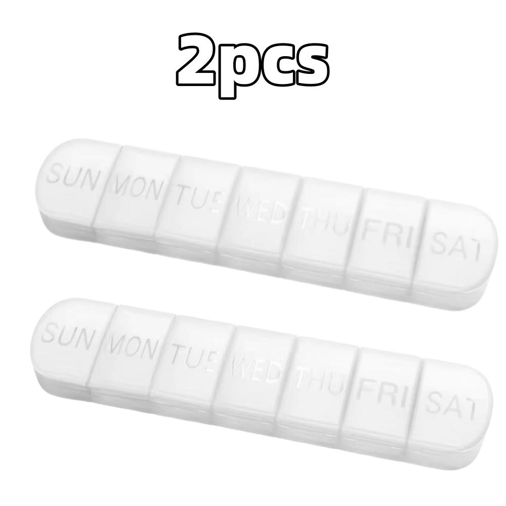 Портативный еженедельный органайзер для таблеток 7-дневный диспенсер для лекарств Большая вместимость Коробка для витаминов Индивидуальное хранение Герметичный Длинный органайзер для таблеток