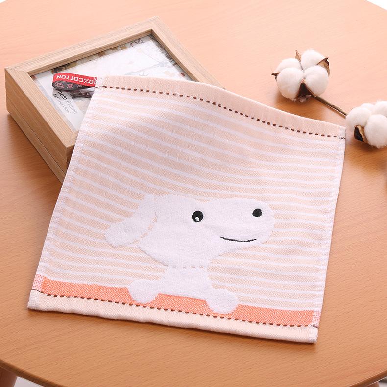 Хлопковое квадратное полотенце 25*25 см, утолщенное домашнее милое мультяшное цветное тканое жаккардовое маленькое квадратное полотенце