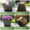 Stable Heavy Duty Plant Pots 12 Inch Thickened Flower for Outdoor Indoor, Plastic Leaf-Pattern Texture Large Basin with Saucer Planter Drainage Hole &
