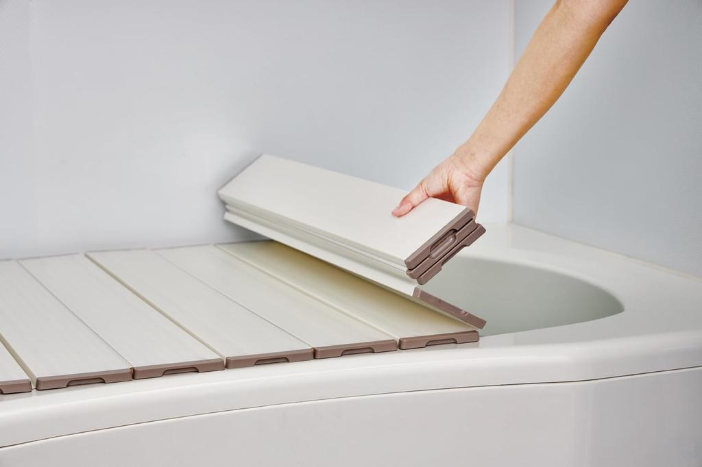 Mie Sangyo EC Antibacterial Foldable Compact Bath Lid Product Size 75 X Cm White Ag+ 151.8 L15_WH