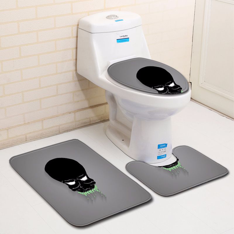 Pumpkin Lamp Bathroom Toilet Three-Piece Floor Mat Doormat Bathroom Carpet