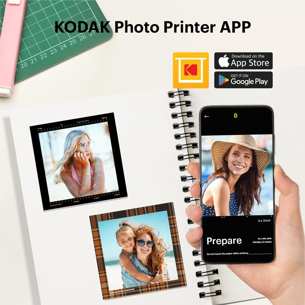 Kodak Mini Shot 3 Retro 4PASS 2-in-1 Instant Camera & Photo Printer (7.6cm X 7.6cm) + 68-Sheet Bundle, Yellow
