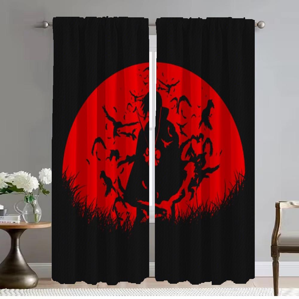 Blackout Curtains 2 Pieces NARUTOS Modern Living Room Curtains for Camera Shades Halloween Decoration Partition Window Curtain