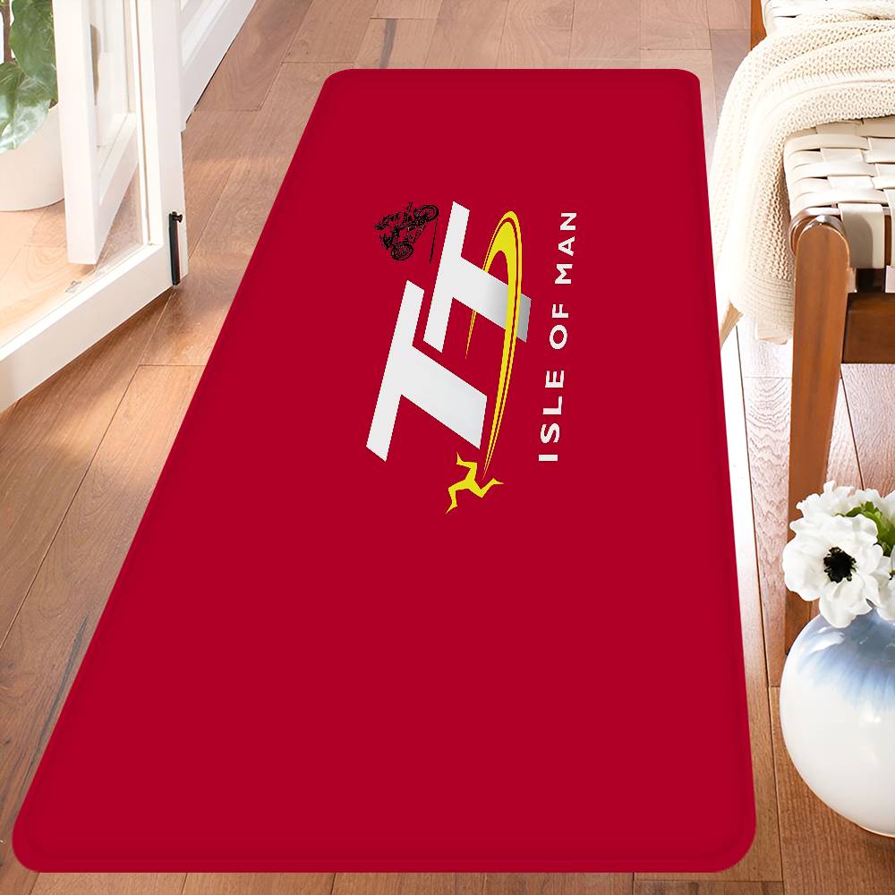 Motorcycle I-Isle Of Man TT Room Mats Anti-slip Absorb Water Long Strip Cushion Bedroon Mat Household Carpets