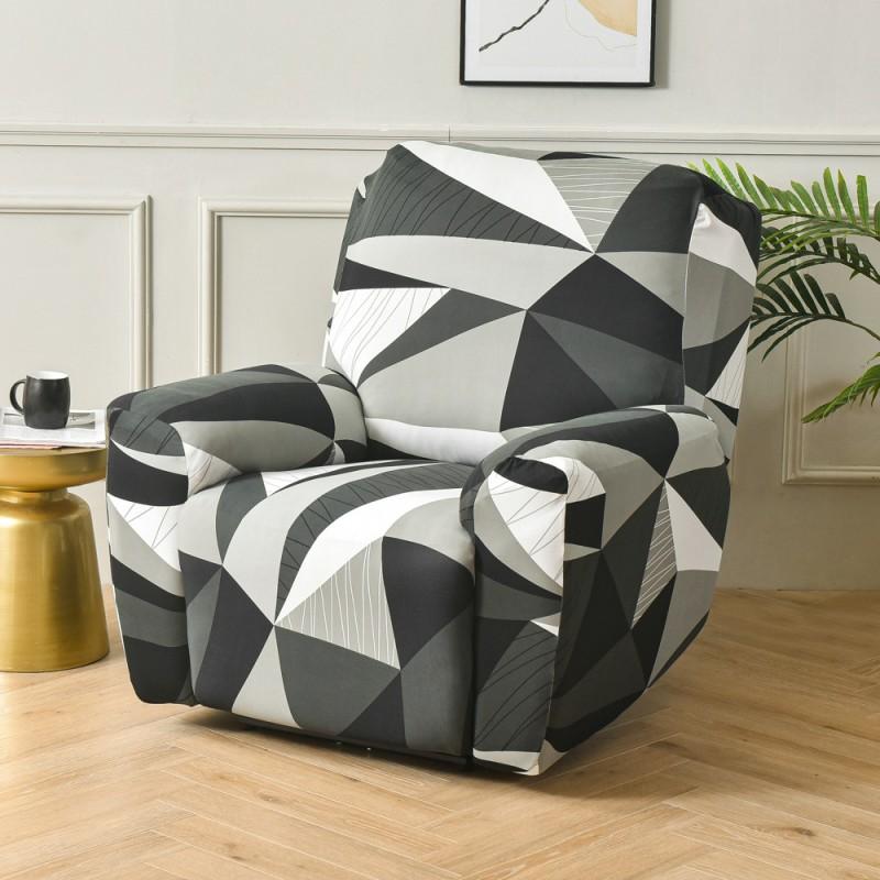 Elastic Full Cover Recliner Chair Slipcover Single Seater Sofa - Thick Fabric Dustproof Protector With Printed Patterns