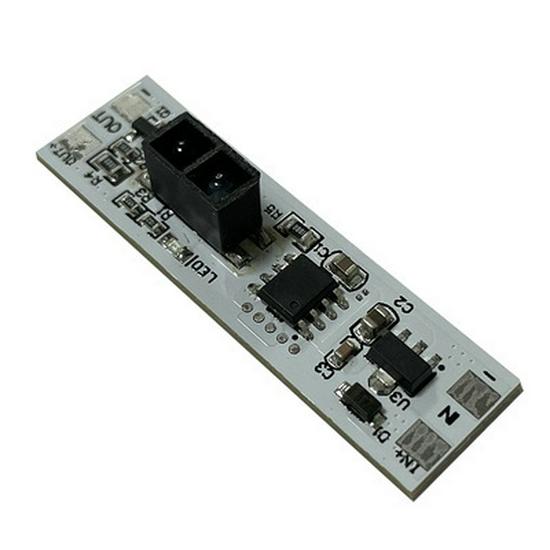 Hand Sweep Induction Switch Module for 5V-24V LED Cabinet and Wardrobe Lights, Up to 72W