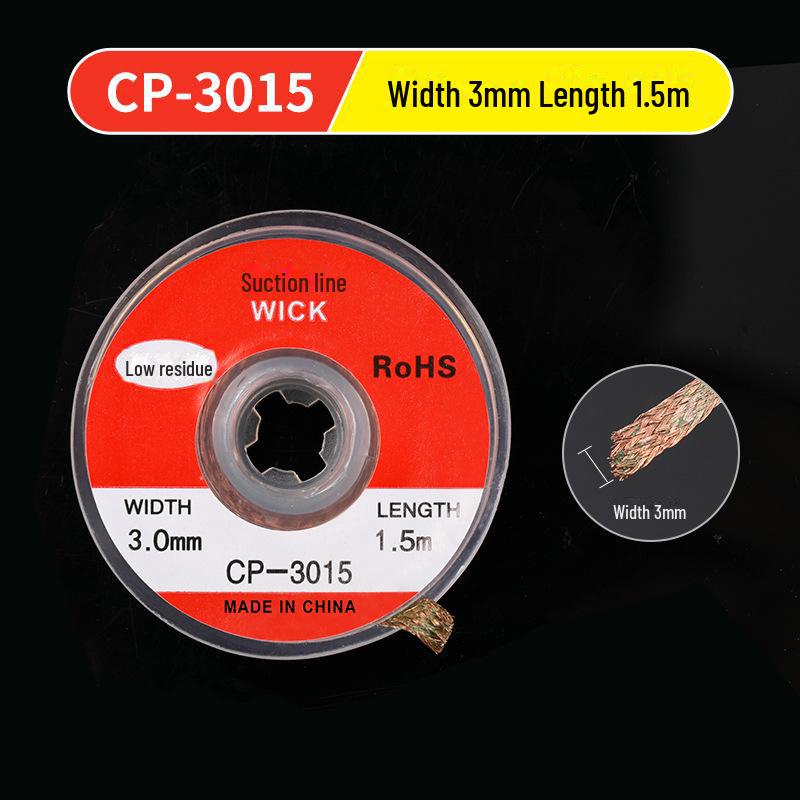 Медная экологически чистая проволока для распайки и прокладка для паяльных станций - длина 1,5 м, доступные ширины: 1,5, 2,0, 2,5, 3,0 мм