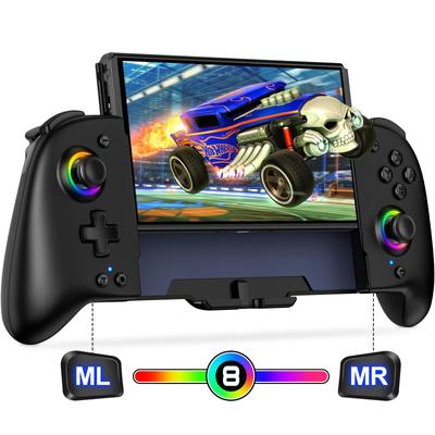 Контроллер переключателя RGB-подсветка Функция макроса Портативный контроллер режима для Nintendo Switch Grip Controller Редактирование программ Датчик гироскопа Вибрация Rapid
