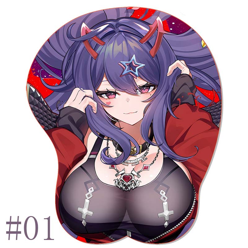Sexy Akuma Nihmune OPPAI Mouse Pad Mousepad Anime Waifu Cups Season 6 Numi Silicone 3D Wrist Rest MousePad Sexy Hentai Mouse Mat