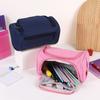 Large Capacity Pencil Bag Oxford Cloth Stationery Organizer Simple Double-Layer Pencil Case  Travel