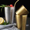 Stainless Steel Double Layer Beer Mugs Wave Pattern Water Cup Reusable Wine Tumbler Coffee Cup for Restaurants Home Outdoor Tool