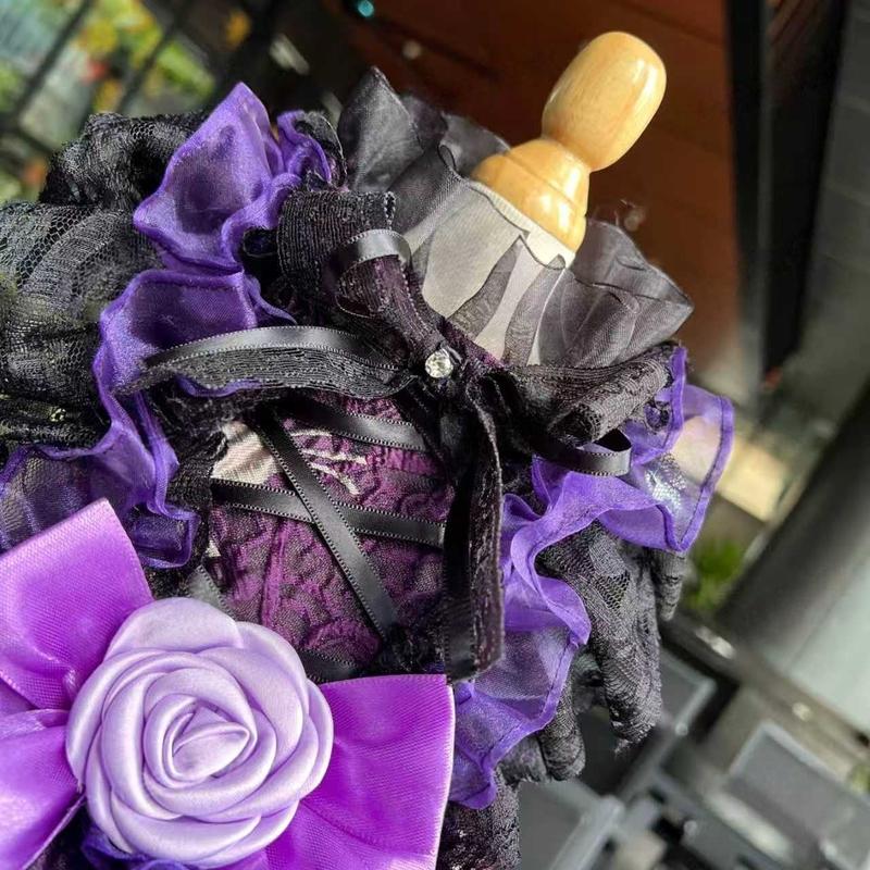 Handmade Dark Lolita Purple Rose Pet Dress,Custom Halloween Party Costume for Small Dog Cat,Apparel for Maltese Yorkshire Terr