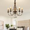 Сельская Ретро Люстра Свеча Гостиная Столовая Лампа Спальня Лампа Античный Железный Подвесной Светильник