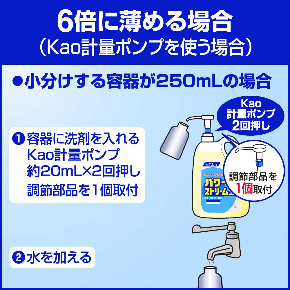 Kao Power Stream Conc 5L Commercial Dish Detergent Can Wash Vegetables Unscented Kao Professional Services [Large Capacity] [Diluted Type]