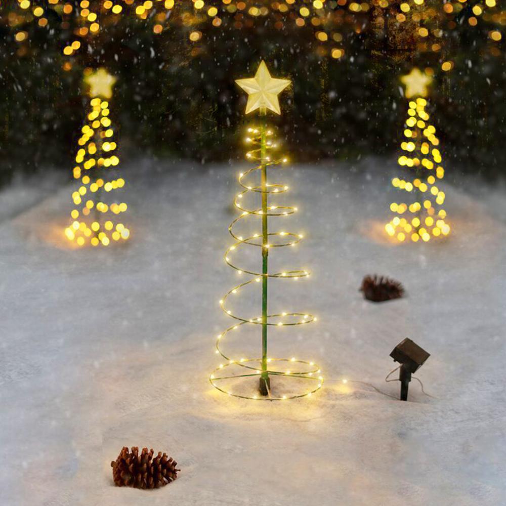 Outdoor Waterproof Christmas Led Solar Tree Light Decoration Solar Powered String Lights NewYear Home Ornament Garden Decoration