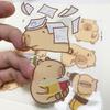 4Pcs/bag Cartoon Capybara Sticker Stationery DIY Decorative Stickers  Children