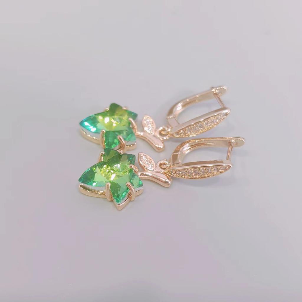 Серьги-капли с хрустальными листьями для женщин, модные ювелирные аксессуары золотого цвета для вечеринок