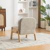 Scandinavian Fabric Lounge Chair – Soft Chenille Fabric and Sturdy Wood Frame, Ideal for Living Room & Bedroom, Gray