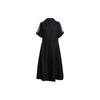 Originals Trefoil Logo Comfortable Loose Breathable Polo Collar Short Sleeve Dress Women Dresses Black H15785