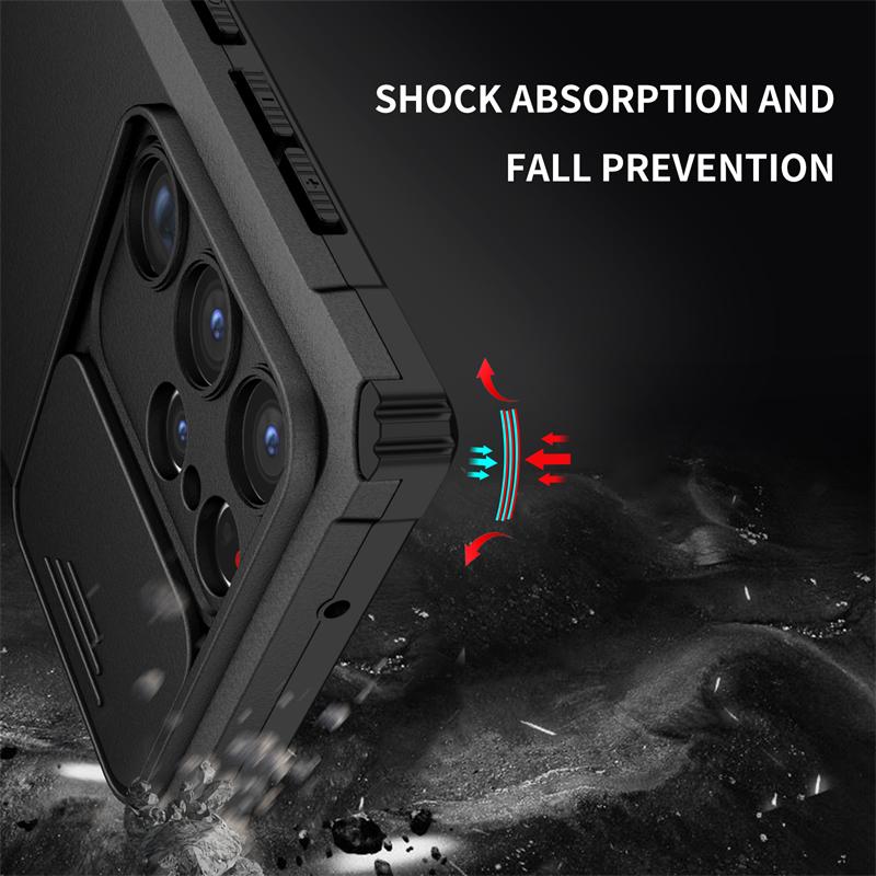 Чехол для Samsung Galaxy S23 Ultra 5G, противоударный чехол с выдвижными объективами для камеры, противоударный чехол для телефона Samsung S23 S22 S21 Plus Ultra S20 FE, чехол-подставка