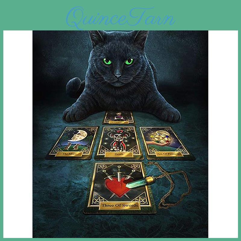 Diy Full Painting 5d Diamond Black Cat Tarot Diamond Embroidery Full Lay Cross Stitch Home Decor Handmade Gift
