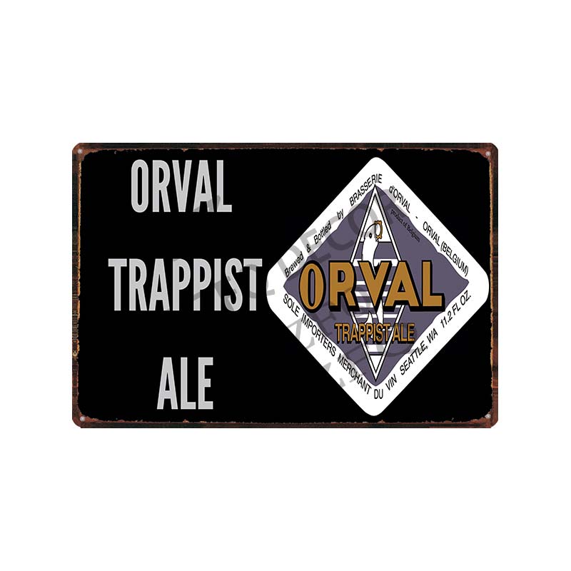 30x20 см Жестяная вывеска с пивом Hoegaarden Orval Chouffe - Винтажная металлическая табличка, Идеально подходит для Декора Стены Бара/Паба/Кухни/Дома/Кофейни, Постер