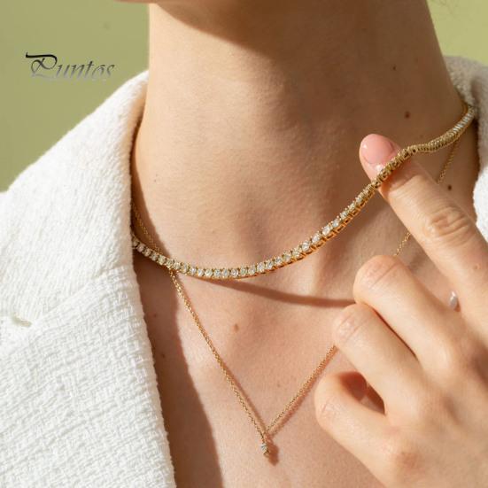 Женское элегантное колье-чокер со стразами, искрящееся регулируемое короткое ожерелье с кубическим цирконием, свадебные украшения, подарок